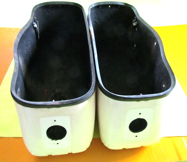 Used Old Pair Fiberglass Bates Motorcycle Saddlebag Tubs Only