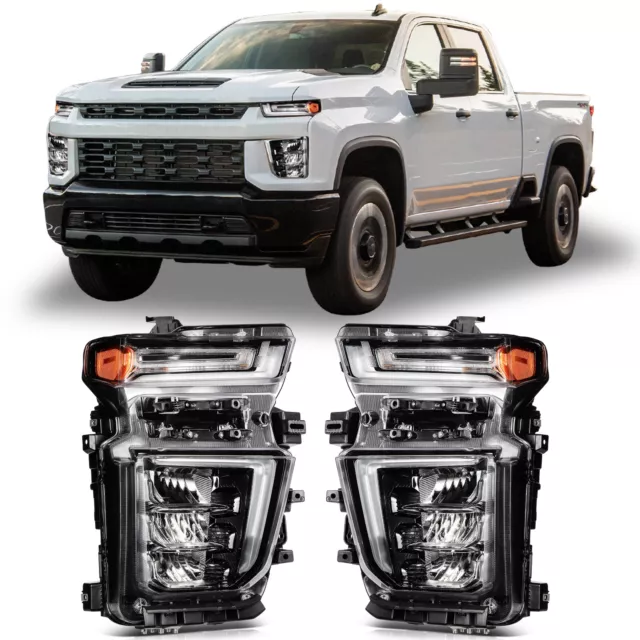 For 2020-2023 Chevy Silverado 2500HD 3500HD 6.6 LED Headlight Assembly Projector