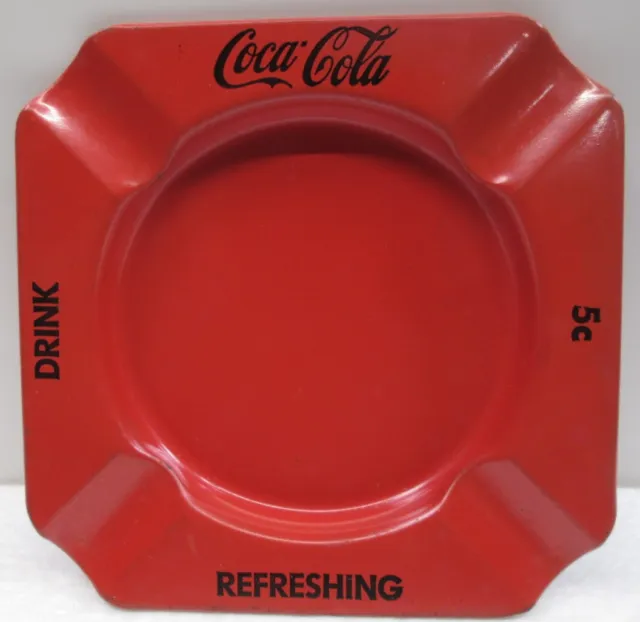 Coca~Cola   Metal   4"   Red Ashtray