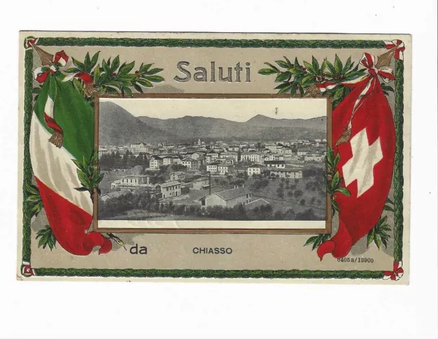 AK Chiasso Balerna Tessin Patriotika  Prägekarte Marke Stempel 1911 RARITÄT RAR