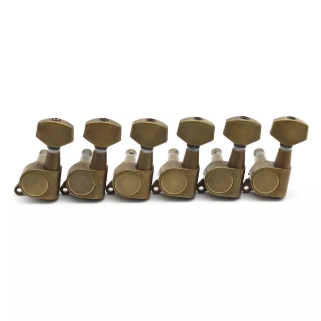 Bronze 6 Inline Fit Left Handed Electric Guitar Tuning Pegs Tuners Machine Heads