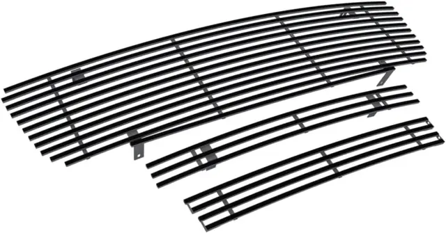 Premium Stainless Steel Black 8X6 Horizontal Billet Grille Compatible with GMC S