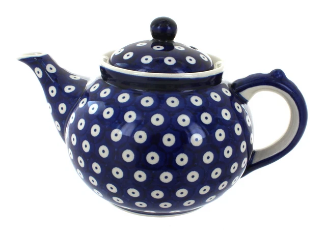 Blue Rose Polish Pottery Dots Teapot