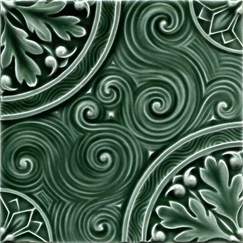 Ceramic Tile Reproduction German Art Nouveau Vintage Rare Majolica EuroVictorian