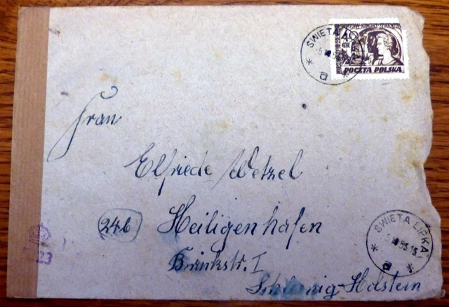 britische Zensur Brief Swieta Lipka Polen Polska 1953 Heiligenhafen (558