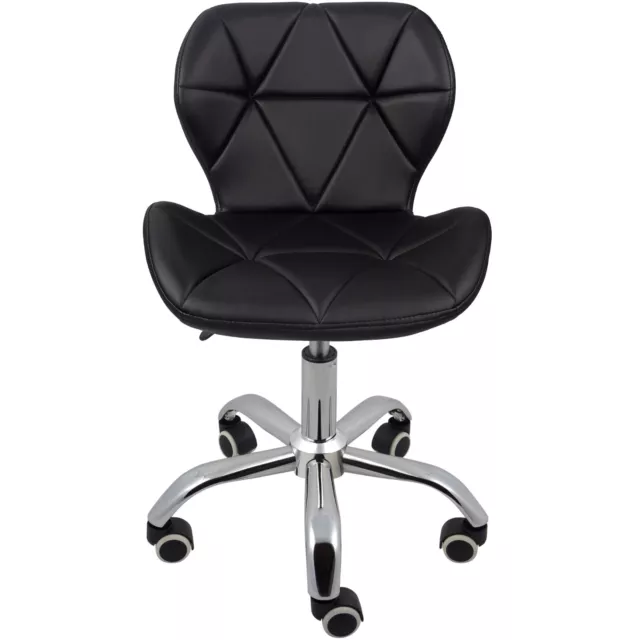 REBOXED Computer Desk Office Chair Chrome Legs Lift Swivel Small Black 3