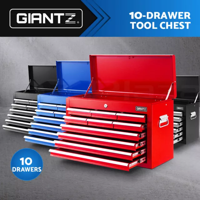 Giantz 10 Drawer Tool Box Chest Cabinet Toolbox Storage Garage Organiser Set