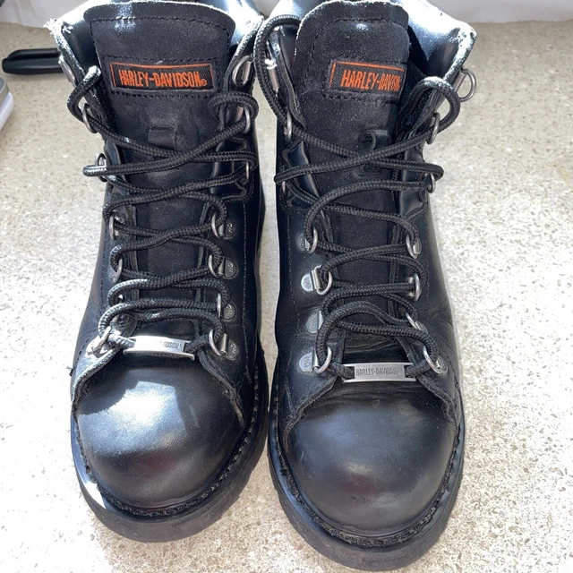 Harley-Davidson Women's Gabby Steel Toe Black Motorcycle Boots. D83668 US 7.5
