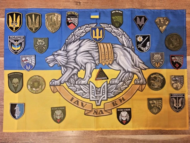 Akachafactory Toppe Toppa Patch Bandiera stampado Applique banderina Ucraina