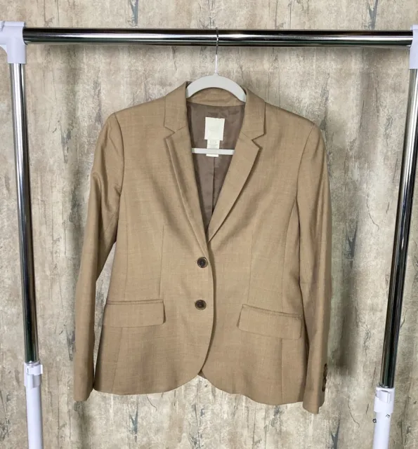 J Crew Schoolboy Wool Tan Womens 2 Button Blazer Coat Jacket Sz 6P University