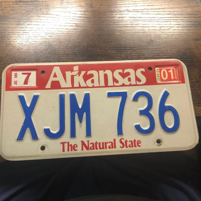 Vintage  2001   ARKANSAS  THE NATURAL STATE License Plate