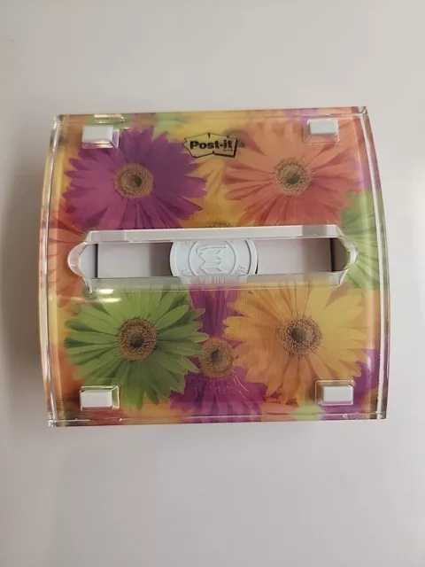 Post-it Note Dispenser Floral Flowers Daisy Pop-up Lucite 3M