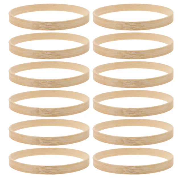 12 Pcs 10cm Bamboo Wooden Macrame Rings DIY Dream Catcher Hoops Craft