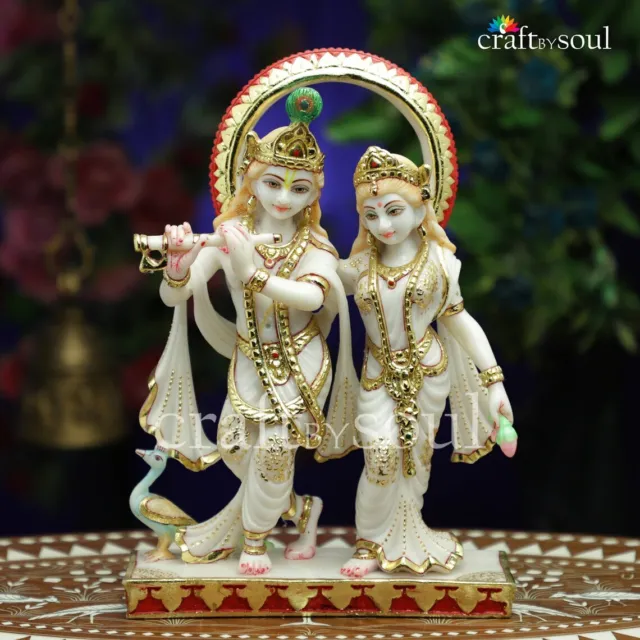 Radha Krishna Temple Lord Pooja Sculpture Home Decor Idol Showpiece God Figurine