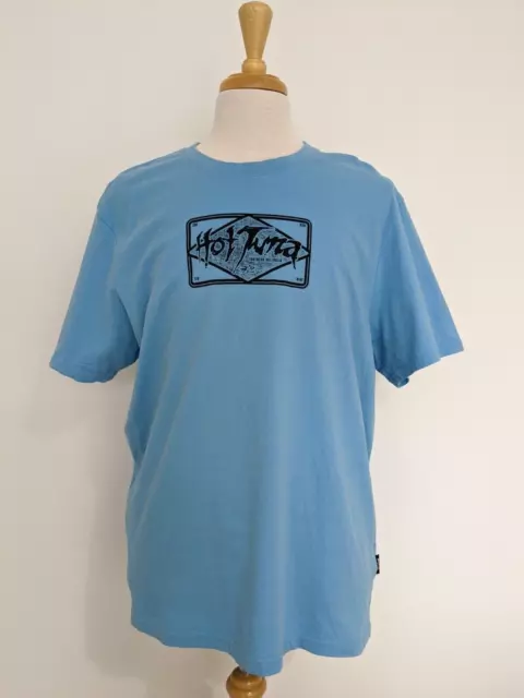 Hot Tuna Mens Tshirt Blue XL Graphic Logo Print Tee Short Sleeved  100% Cotton