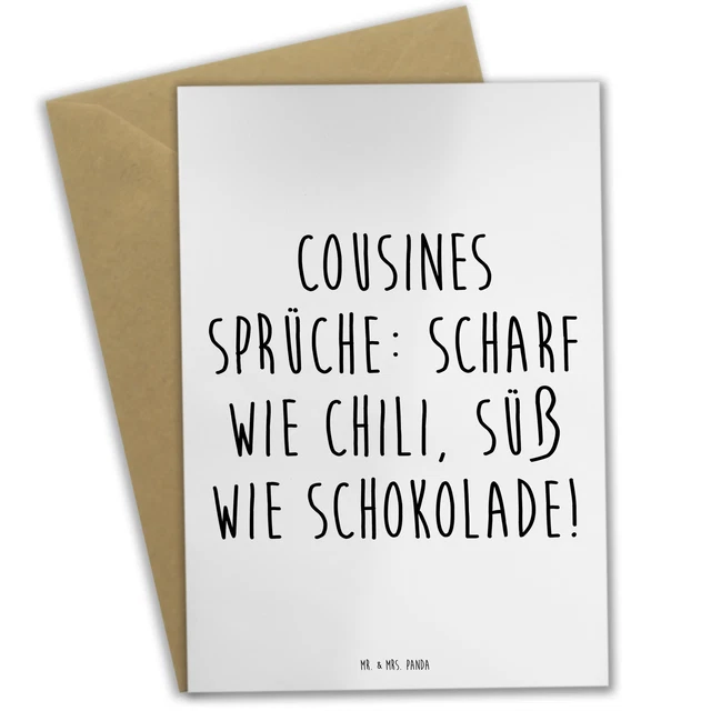 GRUSSKARTE SPRUCHSTARKE COUSINE Geschenk Glückwunschkarte