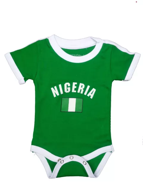 Nigeria Baby Bodysuit 100% Cotton All Season Soccer Jersey Flag T-shirt Infant