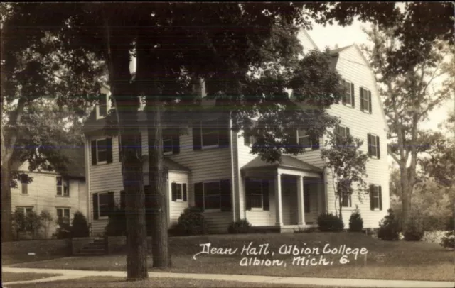 Albion MI Dean Hall Albion Colleg c1920s-30s Real Photo Postcard