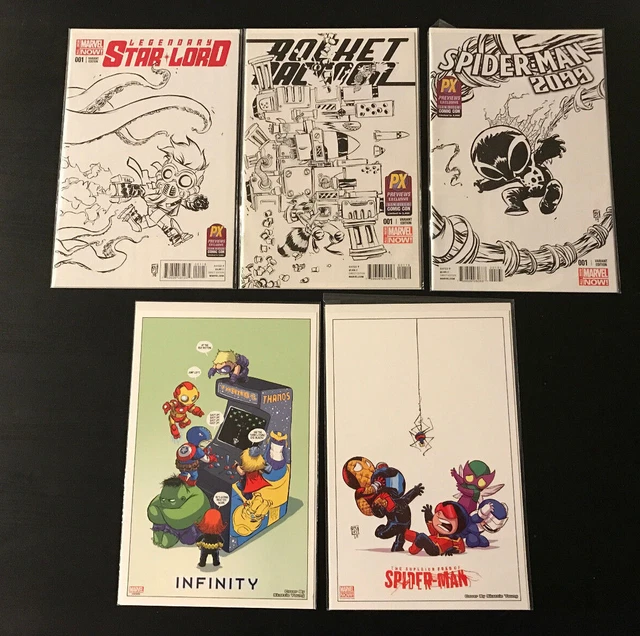 SKOTTIE YOUNG PX Previews San Diego Comic Con Lot of 3 Books + 2 Sketch Cards