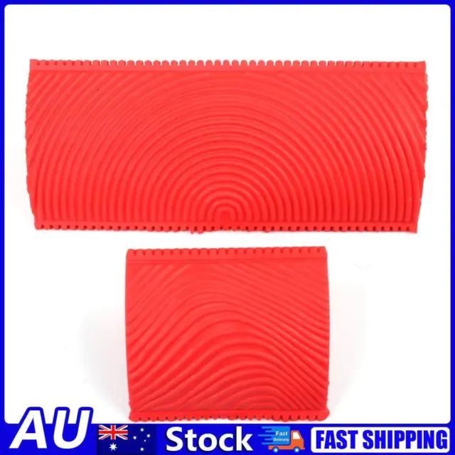 2pcs Rubber Red Wood Grain Graining Pattern Wall Paint DIY Painting Tool
