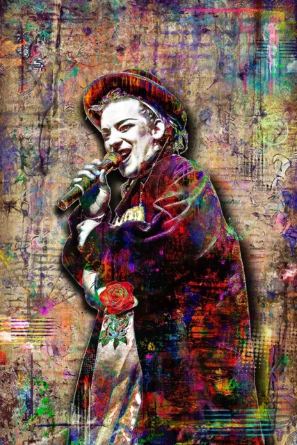 BOY GEORGE CULTURE CLUB 12x18in Poster, Boy George Pop Art Free Ship US