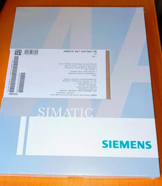 NEU✅ Siemens SIMATIC NET SOFTNET-PB Software 6GK1704-5DW08-1AA0 USB-Stick Lizenz