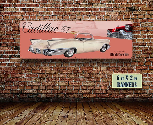 1957 Cadillac Dealer Garage Banner Sedan V8 Coupe Eldorado Convertible Caddy