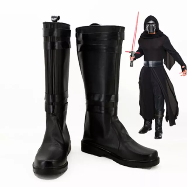 Star Wars 7:The Force Awakens Dark Jedi Kylo Ren Shoes Cosplay Men Black Boots