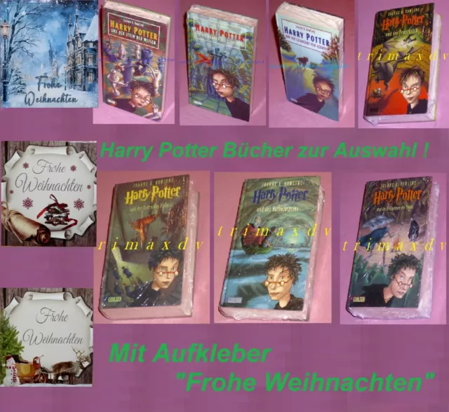 In FOLIE Harry Potter Bücher 1-7 zur Auswahl + "Frohe Weihnachten" Aufkleber