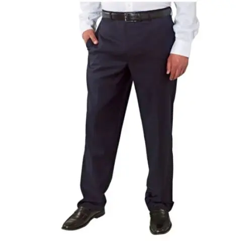 Kirkland Men's Wool Flat Front Dress Pants (Blk/Char Herringbone 32Wx29L)Nwt