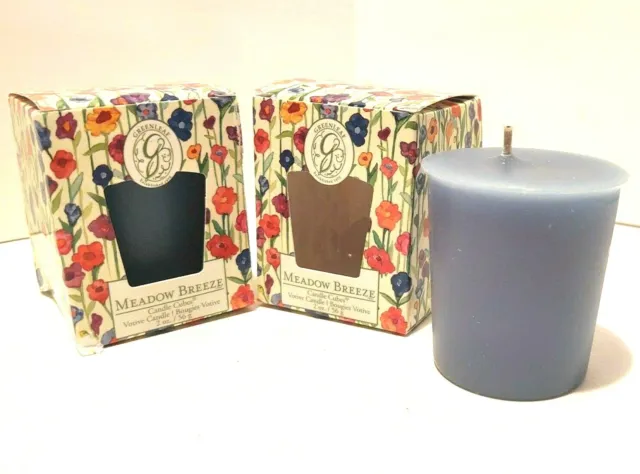 Greenleaf Meadow Breeze scented Votives lot 2 candle cube New