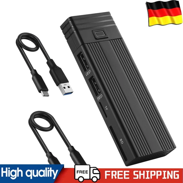 PCIE M.2 EXTERNES SSD-Gehäuse USB HUB NVMe/SATA Festplattengehäuse USB ...