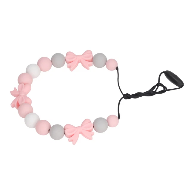 (Rose)Collier De Dentition Jouet Pendentif Nud Délicat En Silicone Doux