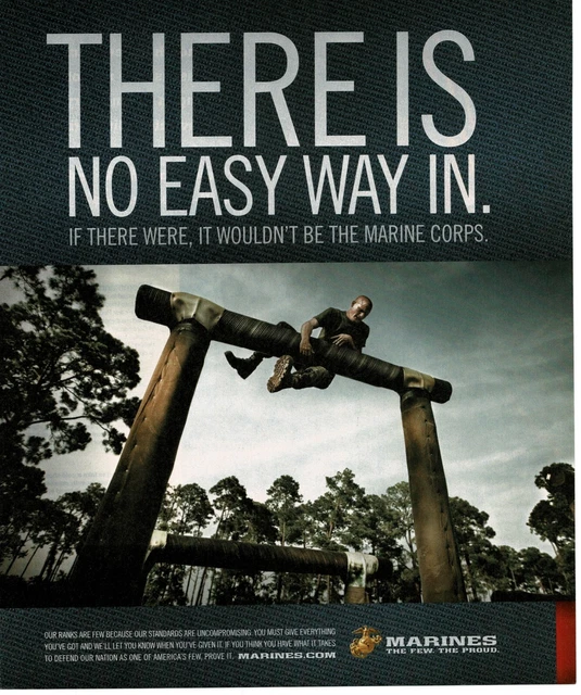 2011 U S Marines Recruiting Recruitment Vintage Print Ad Obstacle Course
