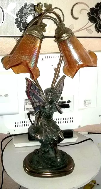 Large Tiffany style  table lamp vintage