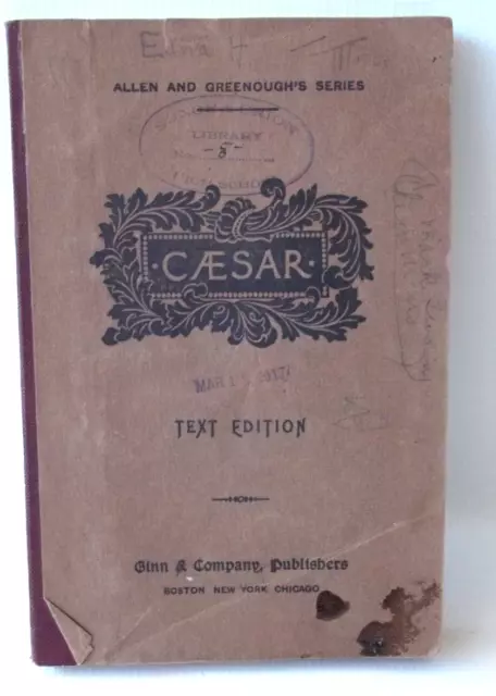 Antique Book "Caesars The Gallic War" 1898 text edition