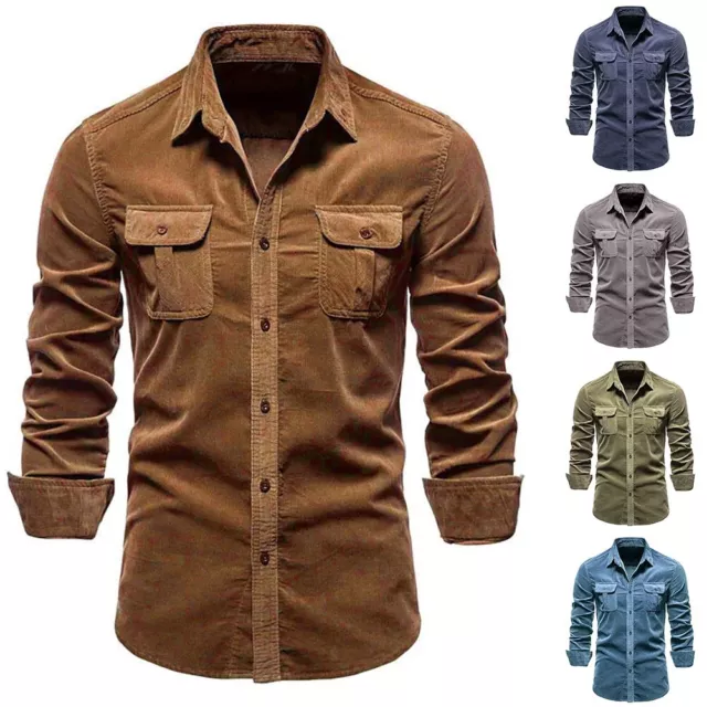 40) Chemise habillée premium homme coupe mince coton mélangé boutonné manche