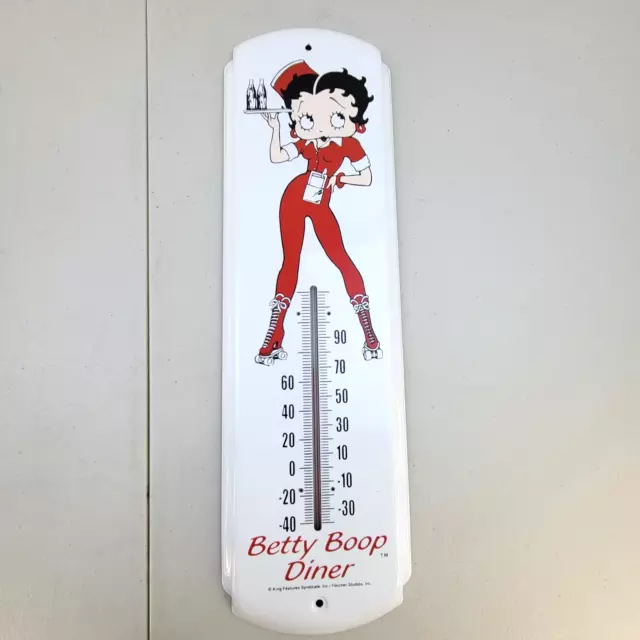 Betty Boop Drive-In Diner Waitress Metal Wall Thermometer 16"x5" 90's