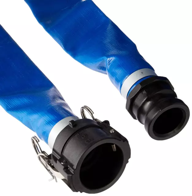 98138049 2" X 50' Blue PVC Lay-Flat Discharge Hose with Poly Cam Lock Fittings