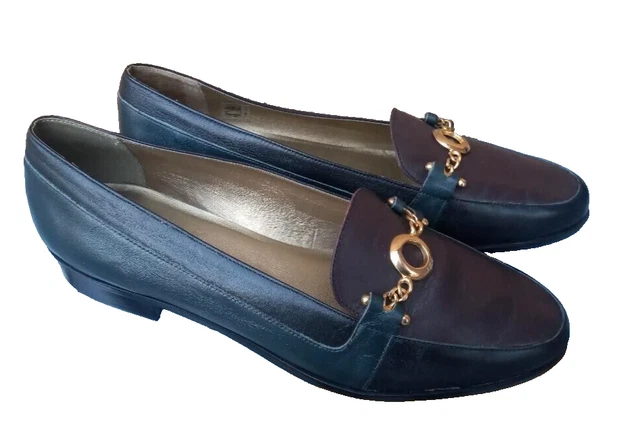 CLARKS WOMENS FLAT Leather Shoes Size 8 Low Heeled Burgundy Green