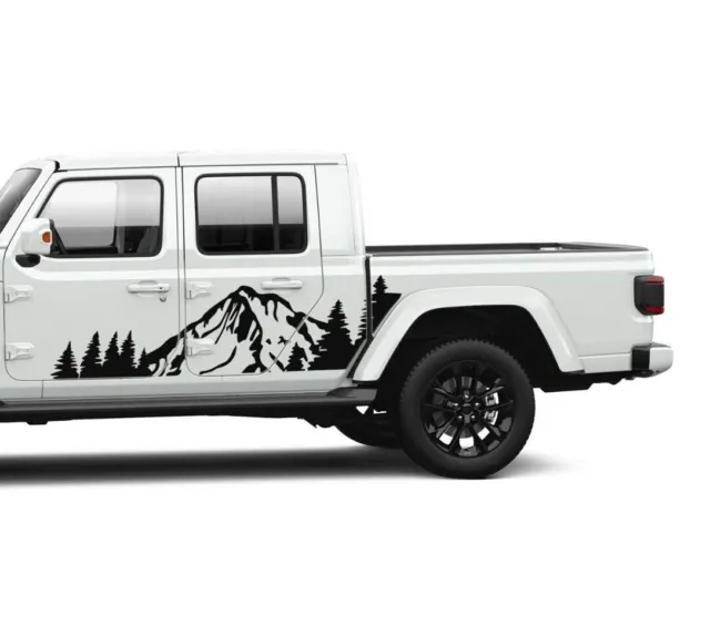 Mountains decal for Jeep Gladiator JT Rubicon Overland Graphics design Stickers