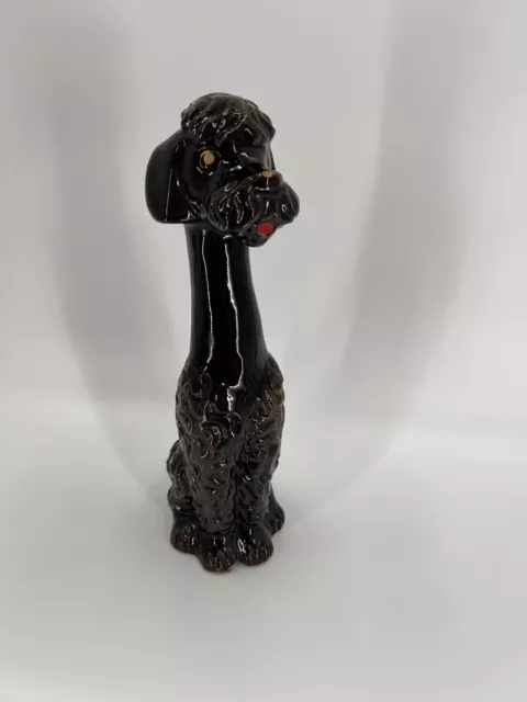 Vintage RARE Chalkware Brown Poodle Dog Figurine Made in Japan 12.75"H x 4"B