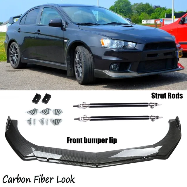 For Mitsubishi Lancer EVO X 10 Car Front Bumper Lip Splitter Spoiler Carbon Look