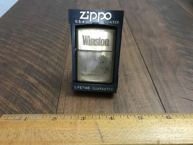 1992 Zippo Winston 60th Anniversary Eagle Solid Brass Lighter 1932-1992