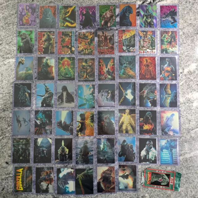 Vintage Godzilla Chromium Trading Cards Complete Set of 54 by JPP/AMADA 1996