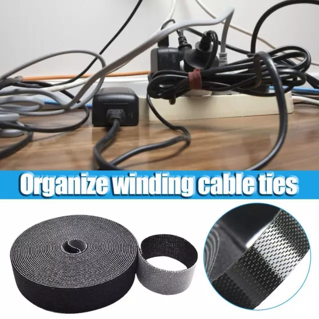 1 m langes, selbstklebendes Kabelbefestigungsband, Draht-Schlaufen, Organizer-Gu