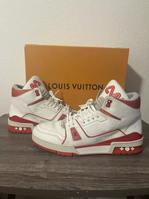 Louis Vuitton LV Trainer Sneaker Mid White Red Men's - 1A54IA - US