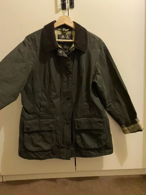 ORIGINAL AND AUTHENTIC Barbour Beadnell Wax Jacket Ladies UK 14
