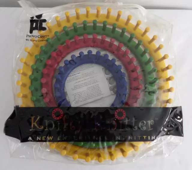 Knifty Knitter Knitting Set Of Round Looms 5" 7" 9" 11" by Provo Craft, No Hook