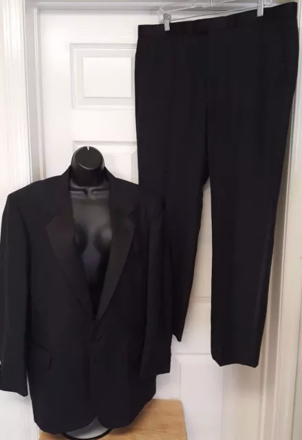 Phillipe Gabriel Suit Size Jacket R 46 Pants R 41 Mens Black Tuxedo